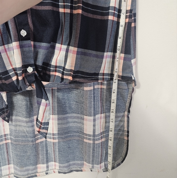 New York Laundry Plaid Tie Front Button Down Sleeveless Top! - Picture 5 of 5